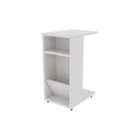 Hanah Home Mesa Auxiliar Filinta, Estilo Escandinavo, Mesita Moderna Blanca, 30x63x40cm, Ideal Salón y Dormitorio